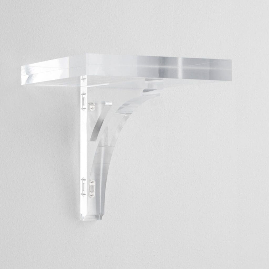 Cyan Design 11710 Glacier Wall Shelf - Clear Glass Floating Shelf for Bathroom, Kitchen, Living Room Decor | Modern Minimalist Storage Solution