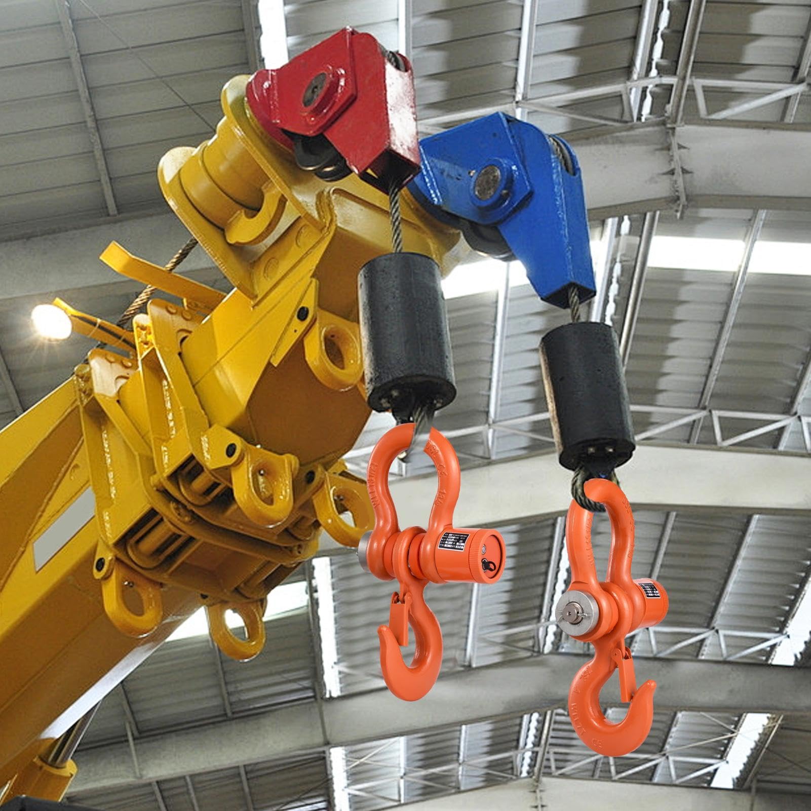 5T Wireless Crane Scale - Heavy Duty Industrial Digital Hanging Scale with Remote Control, Rechargeable Battery, Shackle & Hook - 11000lb/5000kg Capacity - Ideal for Construction, Warehousing, Shipping & Industrial Weighing