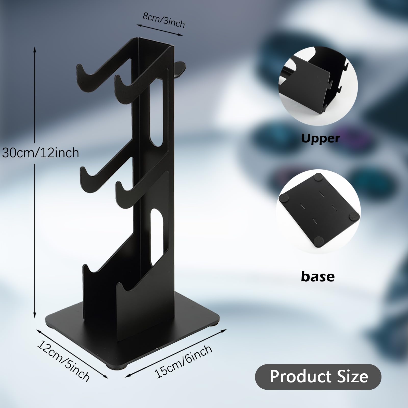 3-Tier Aluminum Controller and Headset Stand for Gaming Desk - Universal Snap-on Hanger for PS5, Xbox, PC Accessories - Perfect for Organized Gaming Setup and Streamer Battlestation