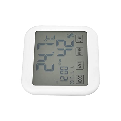 Smart Digital Thermometer with Temperature & Humidity Recorder - White Touchscreen Display, Switchable CF Units - Perfect for Home, Office, Nursery & Indoor Climate Monitoring