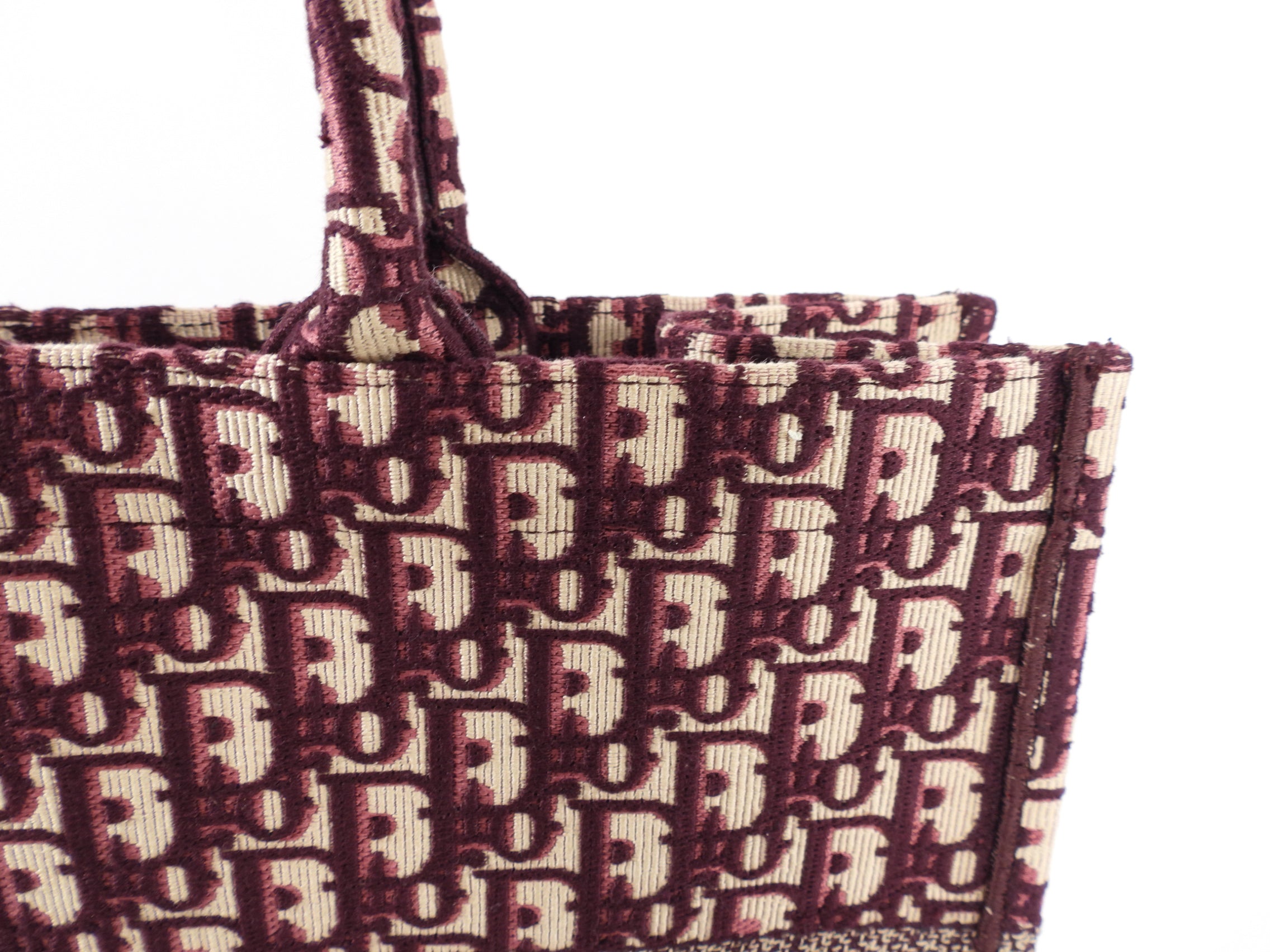 Dior Monogram Burgundy Trotter Oblique Book Tote Bag - Luxury Designer Handbag for Women | Perfect for Work, Travel & Everyday Use