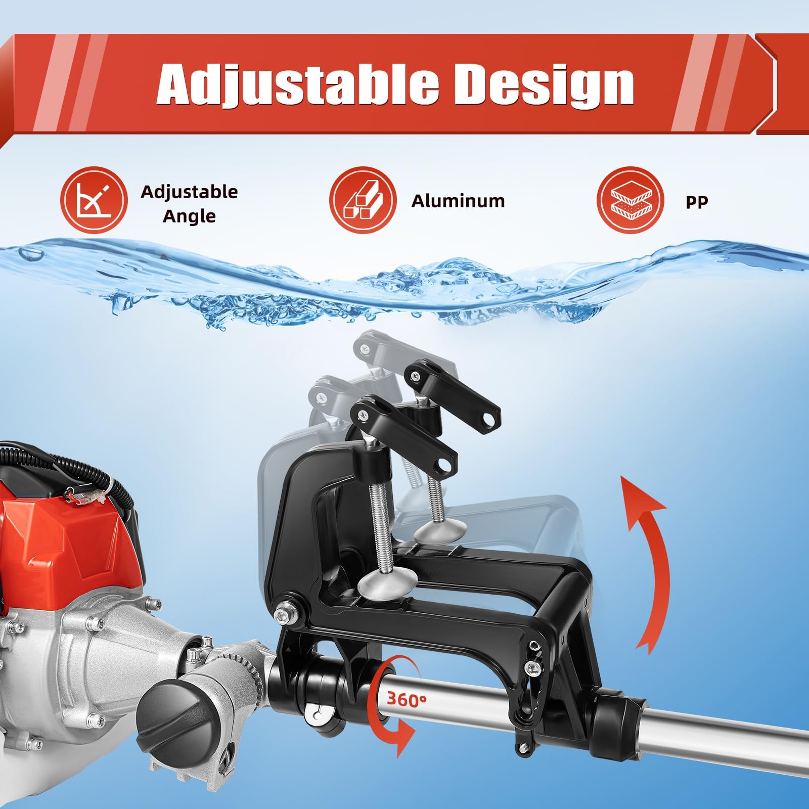 52cc Single Cylinder 2.3HP Gas Outboard Motor - Long Shaft Air Cooled Engine for Inflatable Boats, Fishing Boats, Yachts & Water Sports | Perfect for Lake Fishing, River Cruising & Marine Recreation