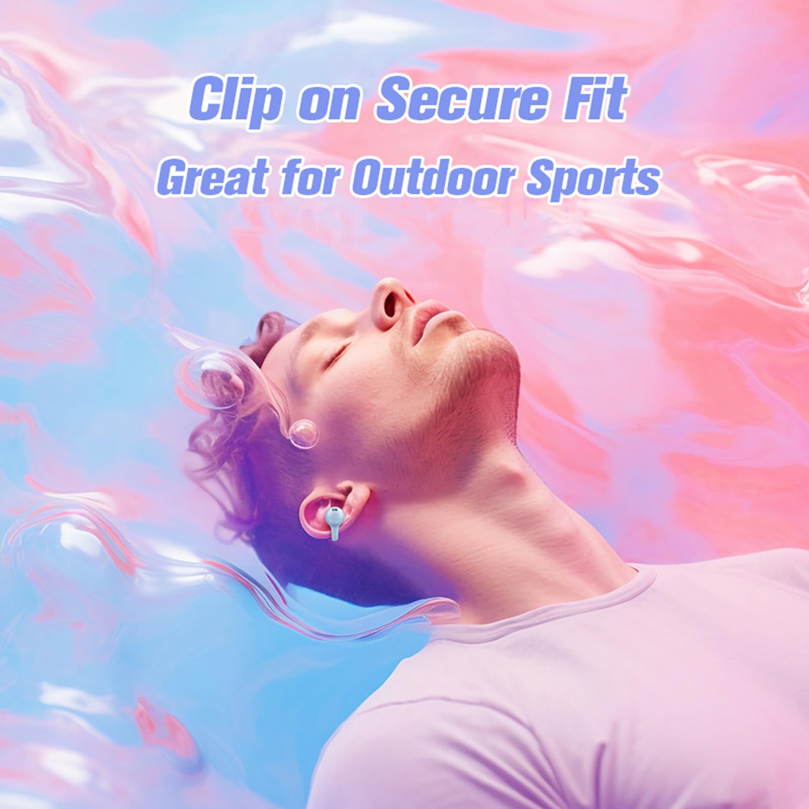 Clip On Open Ear Wireless Bluetooth Earbuds - Small Earclip Outer Ear Headphones for Kids & Adults - Air Bone Conduction Technology, Non-In Ear Design - Perfect for Running, Cycling, Workouts & Outdoor Activities