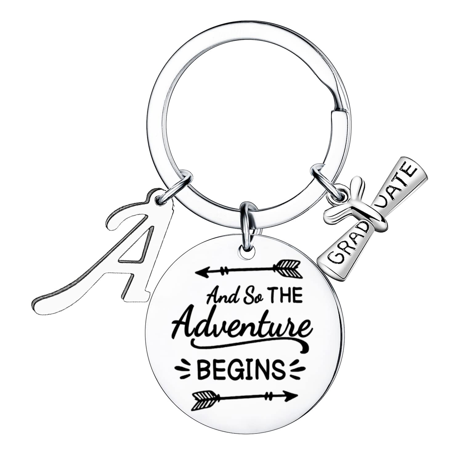 Personalized Initial Keychain for Women - Unique Graduation Gift for Her, High School & College Graduates - Perfect for Commencement, Birthday & Anniversary Celebrations