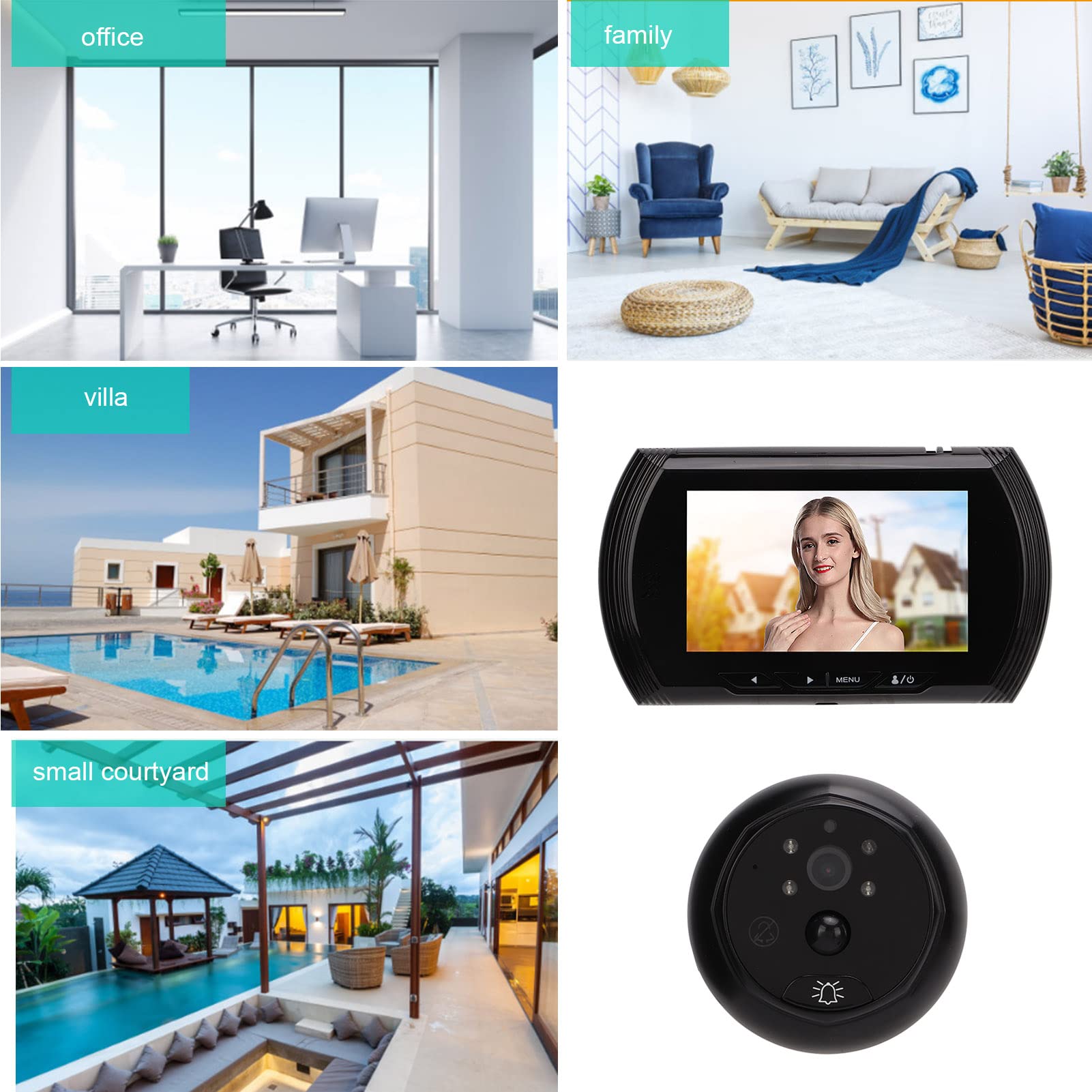 2MP 1080P Digital Door Viewer Peephole Camera with 4.5