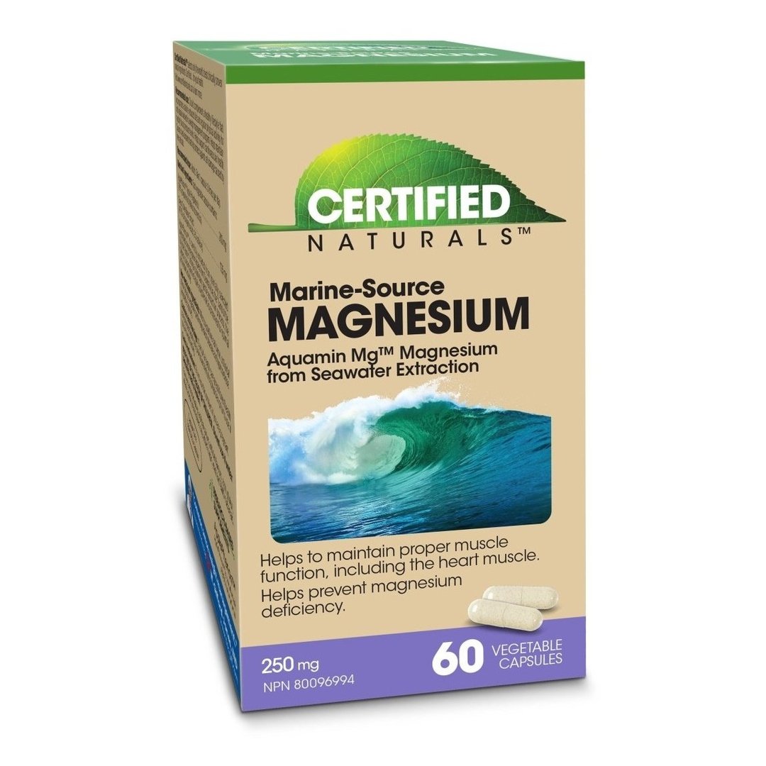 Certified Natural Marine Source Magnesium 250mg Supplement - Supports Muscle Relaxation, Sleep & Heart Health | Ideal for Athletes, Stress Relief & Daily Wellness