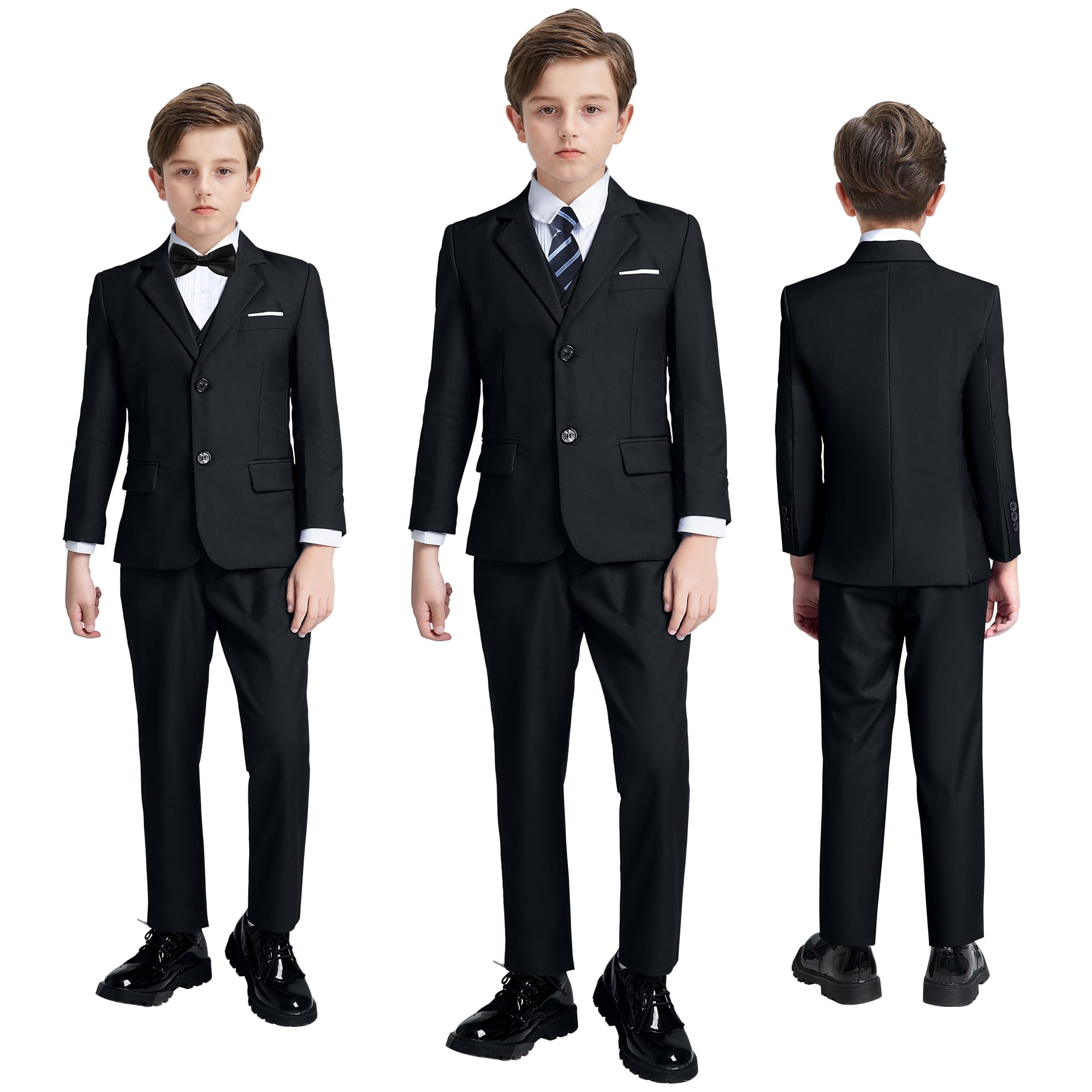 JPF Boys Formal Suit Set - Slim Fit Kids Tuxedo for Weddings, Parties & Special Occasions | Toddler & Teen Dress Suit Outfit | Perfect for Prom, Graduation & Family Events