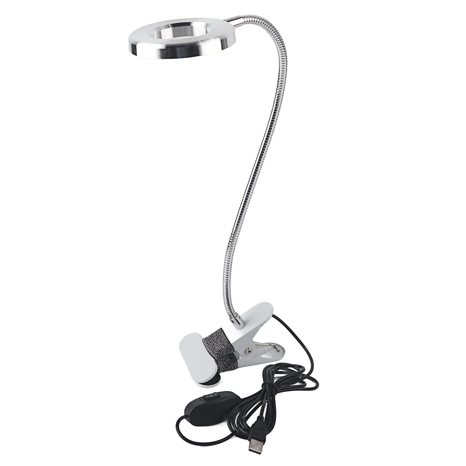 USB LED Clip-On Desk Light for Manicure & Makeup - Adjustable Flexible Tube, Portable Cold Light Shadowless Lamp - Perfect for Nail Salons, Home Beauty & Study Lighting