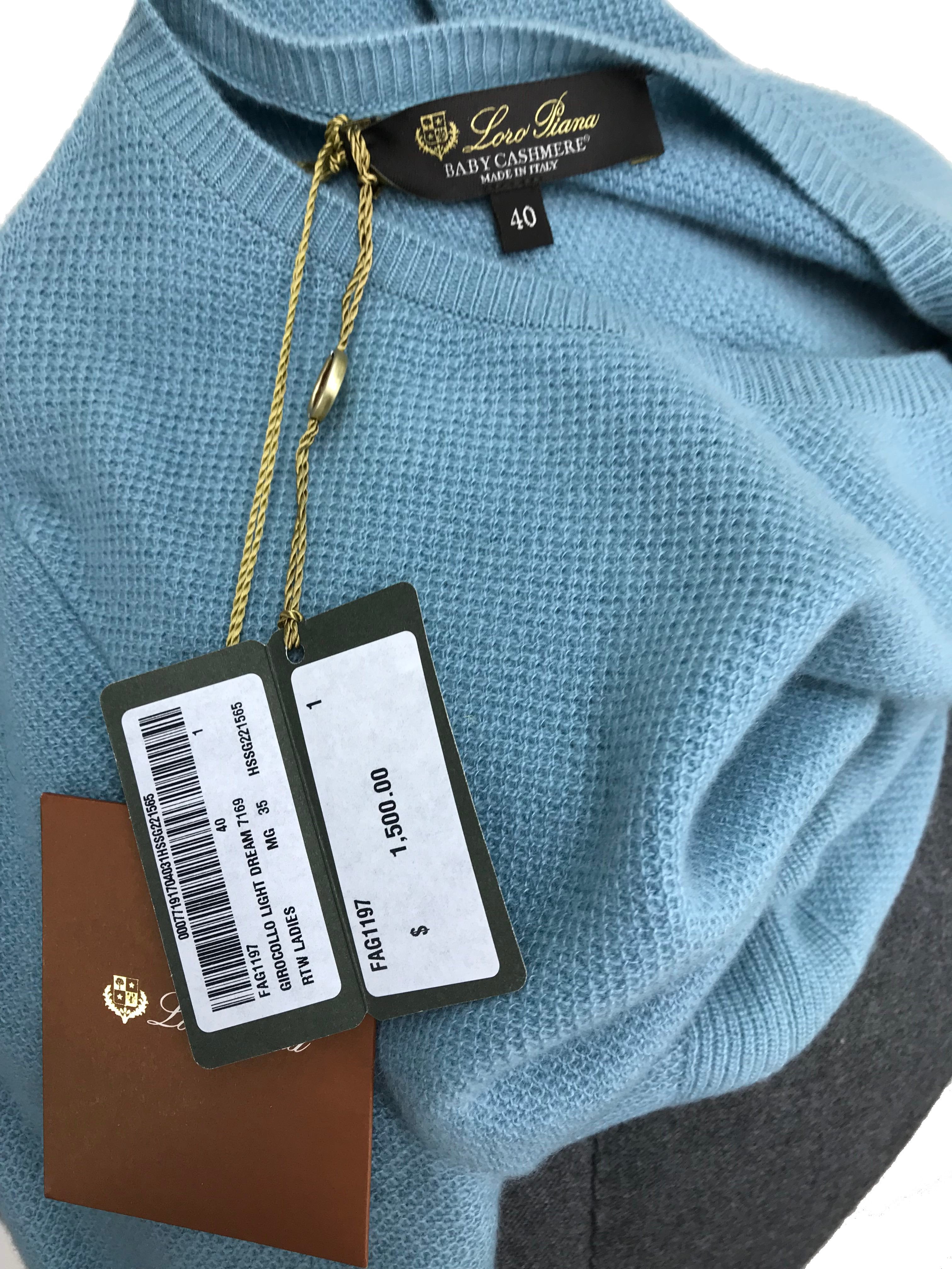Loro Piana Baby Cashmere Crewneck Sweater - Ultra Soft Lightweight Cashmere Pullover for Women, Size S (New) | Perfect for Casual Wear, Office Outfits & Luxury Gift Giving