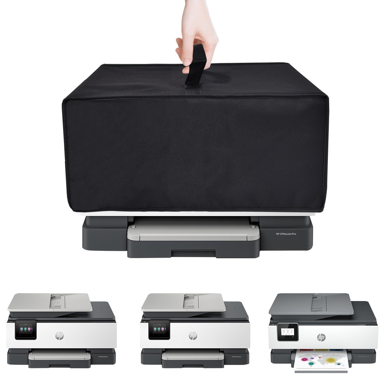 Heavy Duty Anti-Static Waterproof Printer Dust Cover - Compatible with HP OfficeJet Pro 8015e/8135e/8139e Wireless All-in-One Printers - Dust-Proof Protective Case (Black) | Perfect for Home Office & Small Business Use