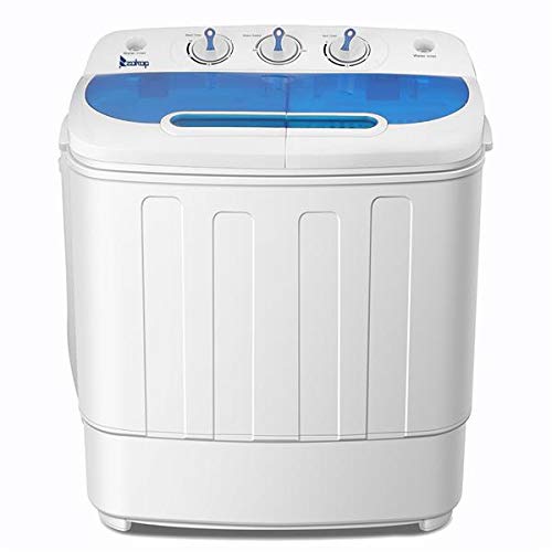 ZOKOP XPB46-RS4 13Lbs Semi-Automatic Twin Tub Washing Machine - Compact Portable Laundry Washer for Apartments, Dorms, RVs (White & Blue) | Perfect for Small Spaces & Travel Use