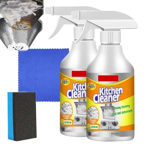 **Powerful Kitchen Spray Cleaner for Oil Stains - Heavy Duty Pan & Pot Bottom Cleaner - Degreaser for Stovetops, Ovens & Cookware (2-Pack) - Perfect for Deep Cleaning Burnt-On Grease & Food Residue**