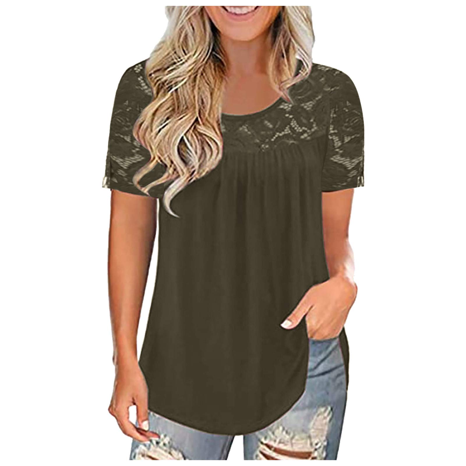Women's Summer Printed Short Sleeve Casual Tunic Blouse - Sexy Flowy Top for Women | Perfect for Beach, Vacation & Everyday Wear