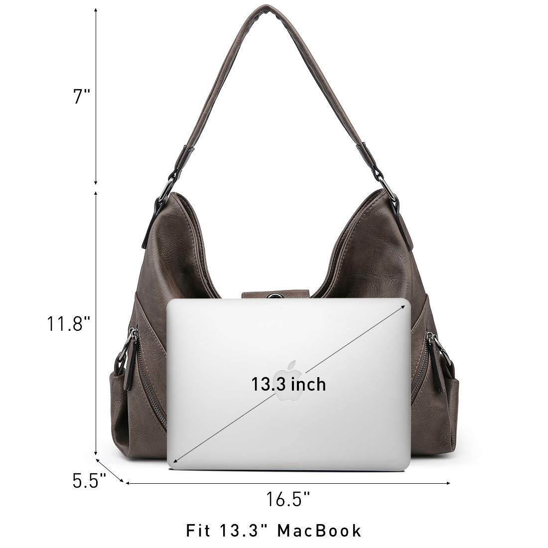 VONMAY Women's Large Hobo Shoulder Bag - Stylish Buckle Design Satchel Tote Purse for Work, Travel & Everyday Use