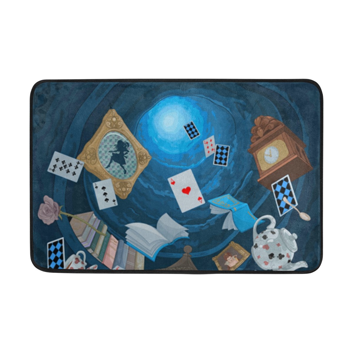 ALAZA Cooper Girl Rabbit Hole Doormat - Washable Non-Slip Floor Mat for Home Entrance (23.6x15.7 Inch) - Perfect for Living Room, Bedroom, Office & Front Door Decor
