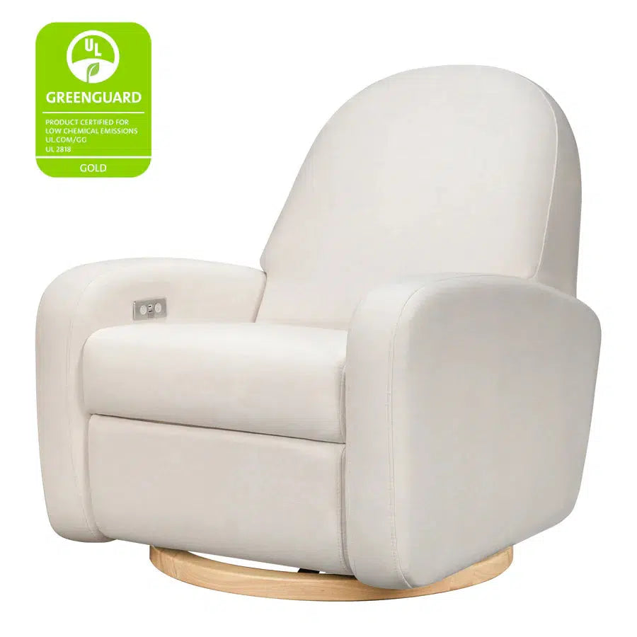 Babyletto Nami Electronic Glider Recliner Chair - Cream Eco Weave Performance Fabric for Nursery, Baby Room & Breastfeeding Comfort - Power Motion with USB Charging Port