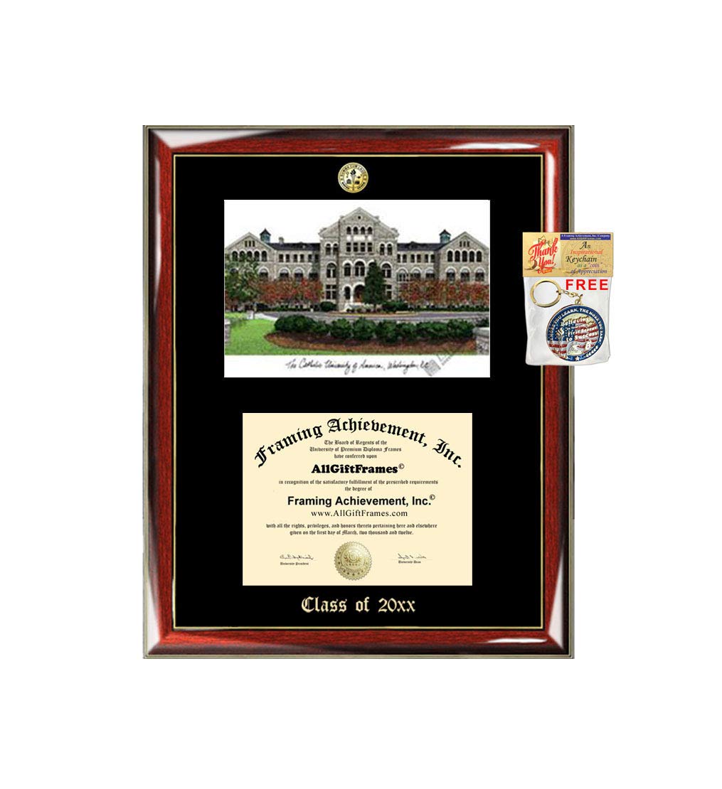 Custom Catholic University of America CUA Graduation Plaque - Embossed Diploma Award, Degree Document Framing with University Logo Seal - Perfect Graduation Gift for Students, Alumni & Faculty - Office Decor, Home Display & Academic Achievement Celebration