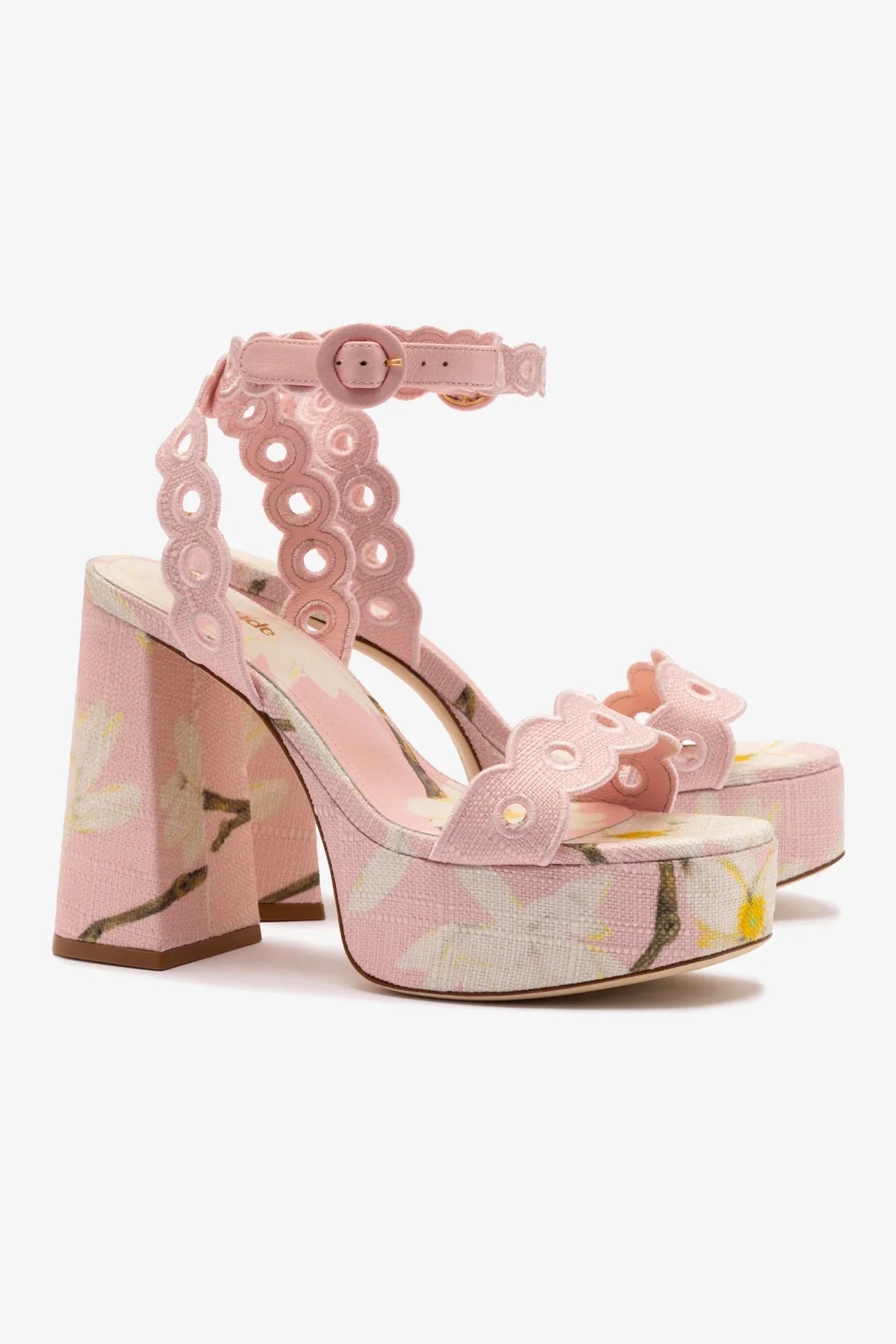 Dolly Broderie Sandal - Women's Tulip Printed Raffia Summer Sandals | Comfortable Bohemian Beach Shoes for Vacation, Poolside & Casual Outings