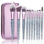 10Pcs Professional Purple Makeup Brush Set - Foundation, Blush, Powder & Eyeshadow Brushes for Flawless Blending | Perfect for Daily Makeup, Travel & Professional Makeup Artists