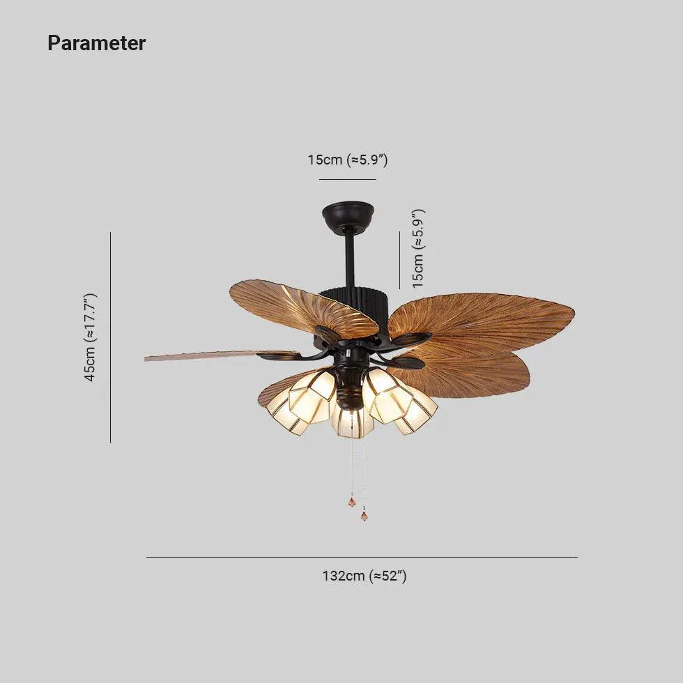 Vintage Ceiling Fan with Pull Chain Light - Classic Design for Living Room, Bedroom & Office - Energy Efficient Cooling & Ambient Lighting