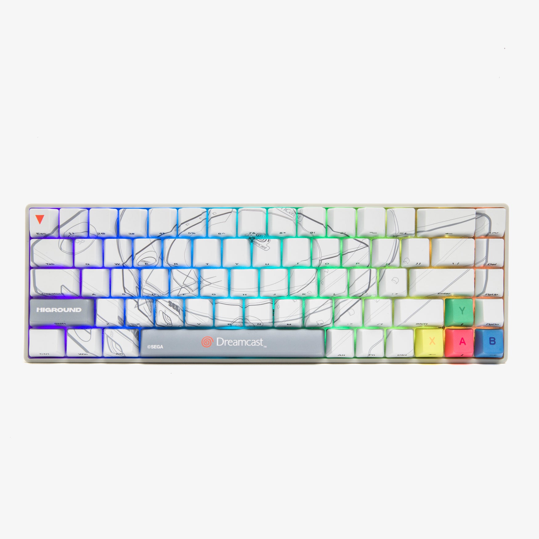 Sonic x Higround Dreamcast Gaming Keyboard - Mechanical RGB Backlit for PC & Mac - Perfect for Retro Gaming & Streaming Setup