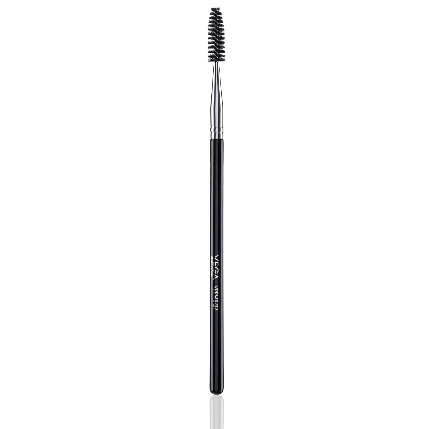 VEGA PROFESSIONAL Mascara Brush with Soft Bristles & Wooden Handle - VPPMB-27 Copper Furrele for Perfect Lash Application | Ideal for Makeup Artists & Home Beauty Routines