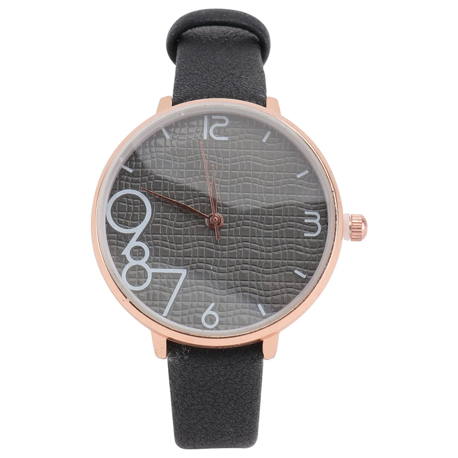 Mikikit Women's Fashion Quartz Watch with Genuine Leather Strap - Alloy Case Casual Wristwatch in White | Perfect for Office, Dating & Everyday Wear