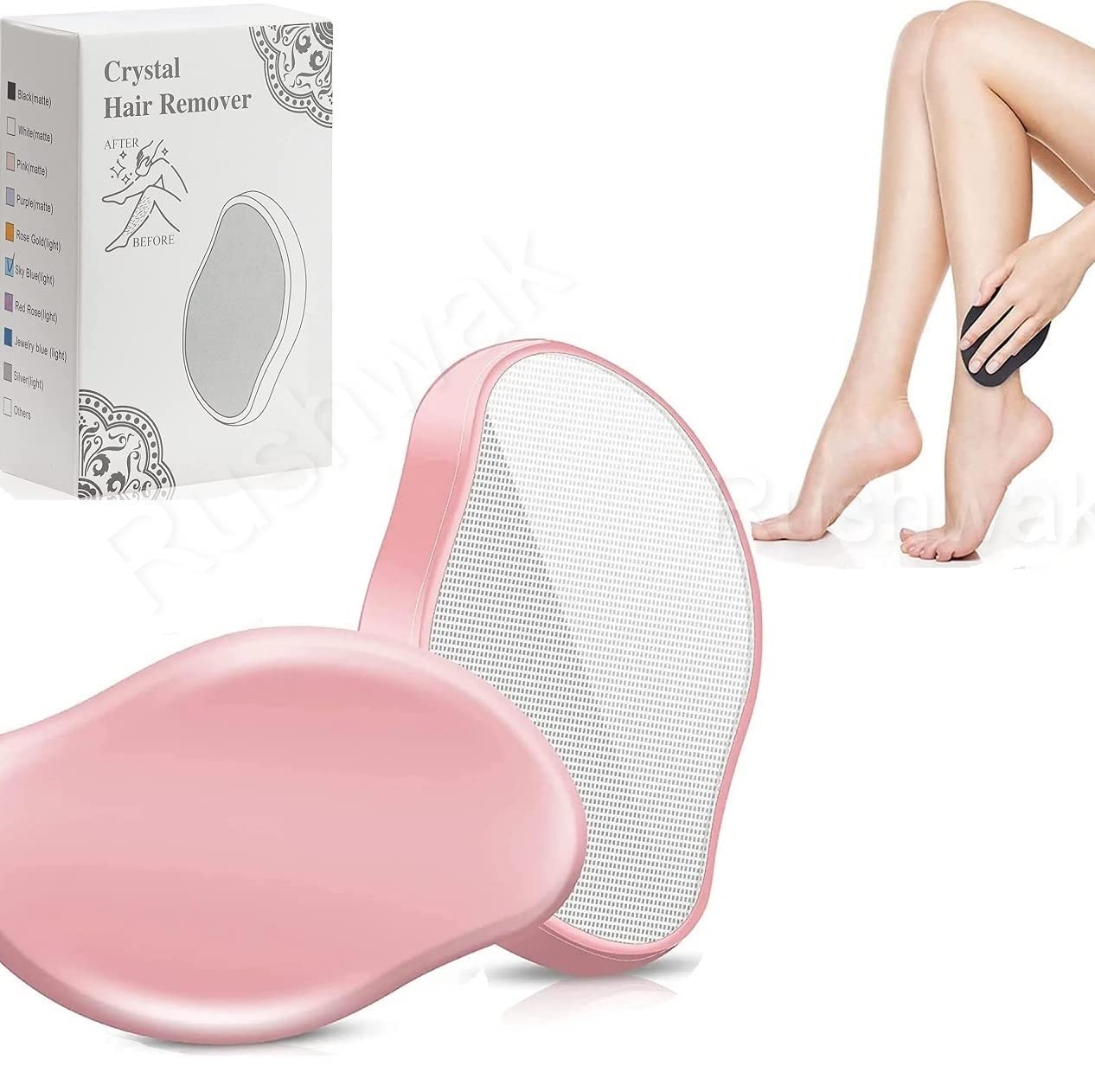 Best Reusable Crystal Hair Eraser for Women & Men - Painless Hair Removal Tool for Smooth Skin - Perfect for Face, Legs, Arms & Bikini Line at Home or Travel
