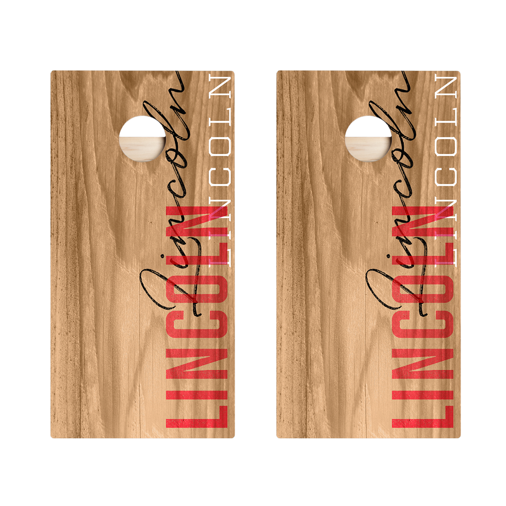 Premium Lincoln Campus Gameday Star Cornhole Boards Set - Regulation Size Bean Bag Toss Game for Tailgating, Backyard Parties & Outdoor Fun