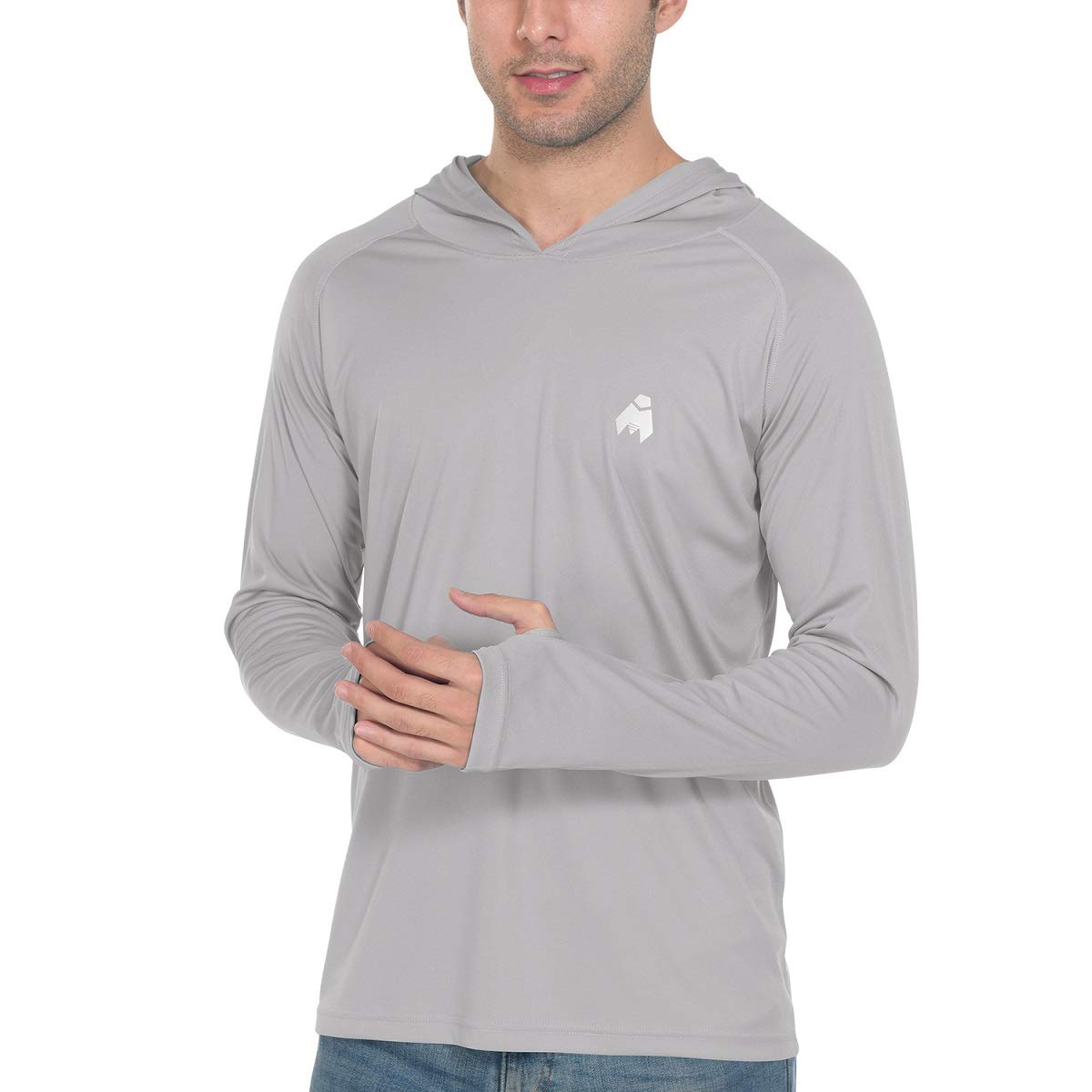 Midubi Men's UPF 50+ Long Sleeve Rash Guard Shirt - UV Protection Sun Shirt for Golf, Fishing, Hiking & Running - Lightweight Quick-Dry Hooded Outdoor Activewear for Water Sports & Summer Adventures