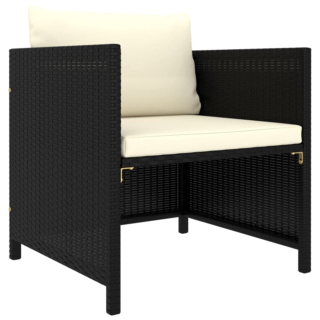 4-Piece Outdoor Garden Sofa Set with Removable Cushions & Footrest - PE Rattan Wicker Sectional Conversation Set for Patio, Deck, Backyard & Poolside Relaxation