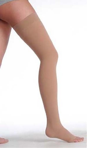 Juzo Dynamic 30-40 mmHg Open Toe Thigh High Compression Stockings for Women - Medical Grade Silicone Band for Lymphedema, Varicose Veins & Post-Surgery Recovery (Great for Travel, Work & Daily Wear)