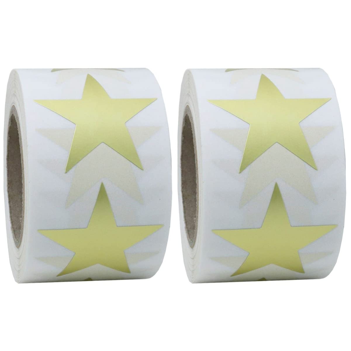 NUOBESTY Gold Star Stickers Roll - 2 Pack Glitter Scrapbooking Stickers, Removable Self-Adhesive Stars for DIY Crafts, Journals, Planners, and Photo Albums - Perfect for Party Decor, Gift Wrapping, and School Projects