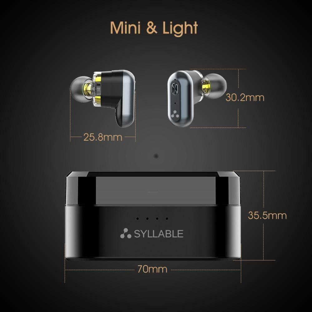 SYLLABLE S101 Wireless Bluetooth 5.0 Headphones with Deep Bass & Noise Cancellation - Perfect for Workouts, Commuting, and Office Use