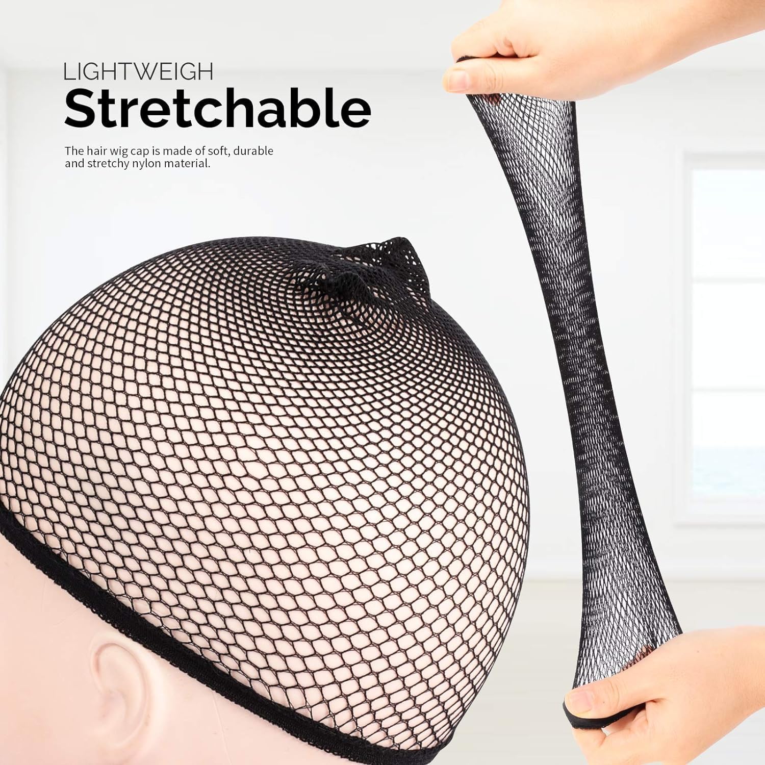 Osen Creations Adjustable Free Size Hair Net Wig Cap - Pack of 3 for Women & Men - Perfect for Salon, Cosplay, Costume & Everyday Use