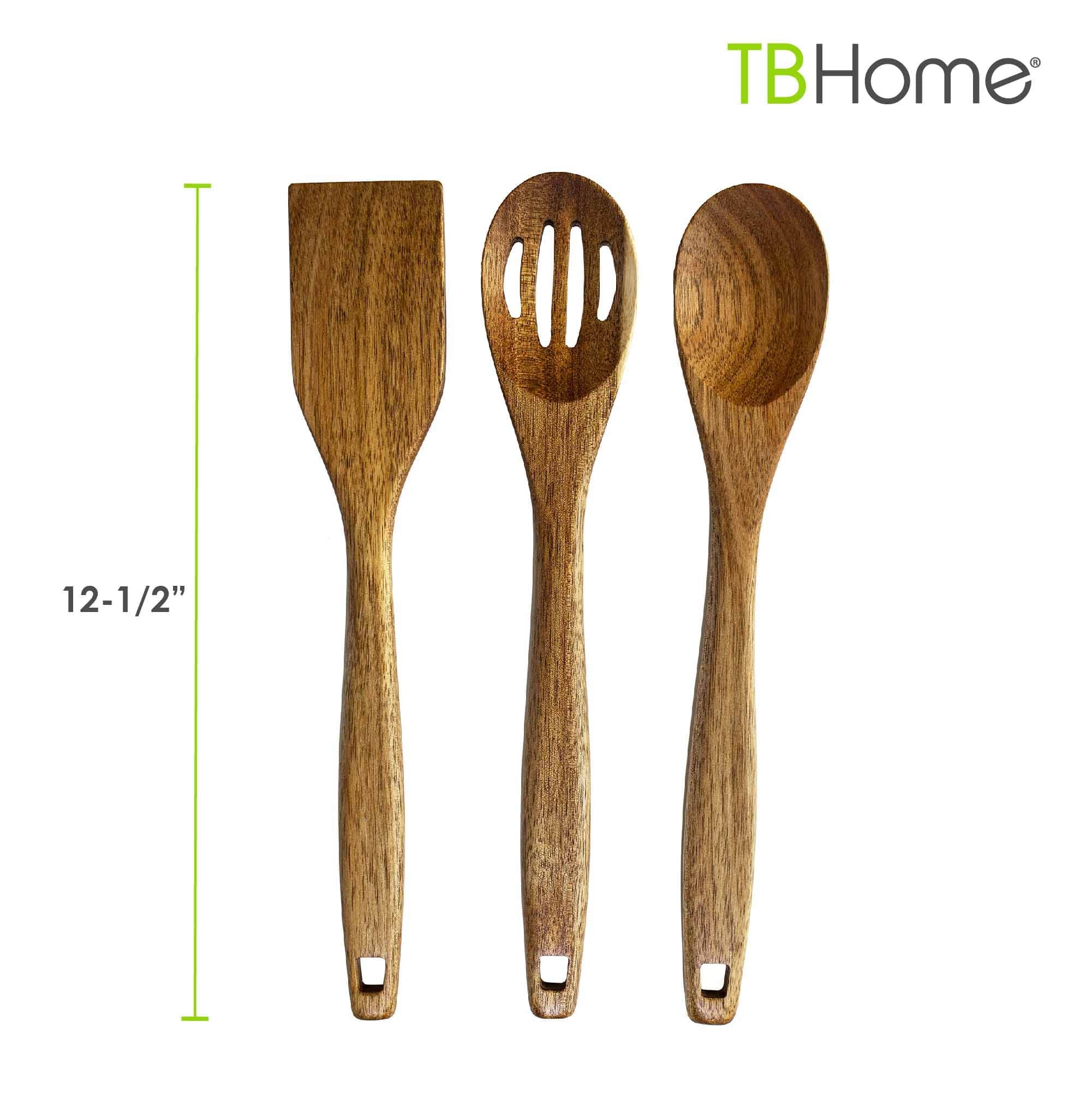 Premium 3-Piece Acacia Wood Cooking Utensil Set - 12.5