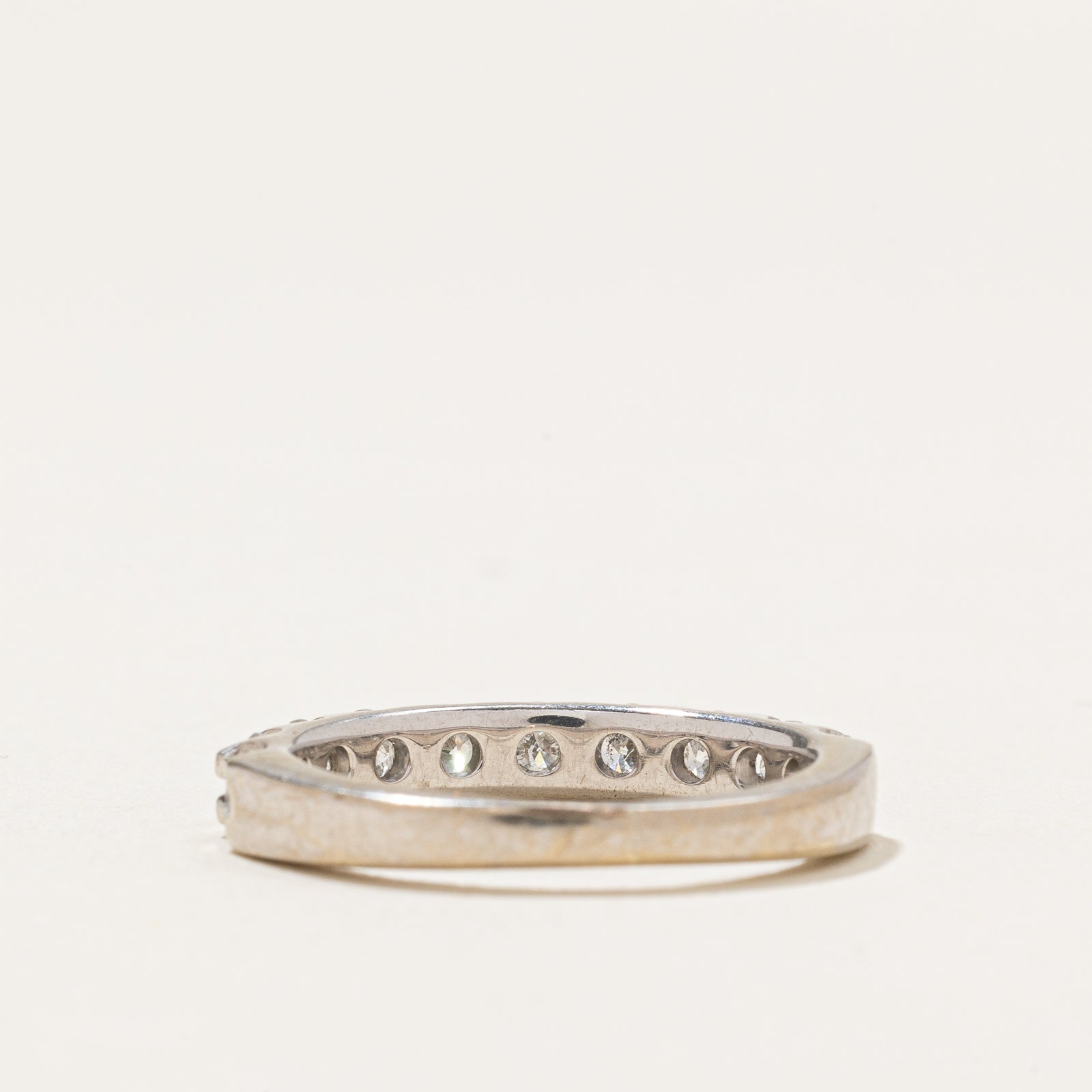 0.90ctw Semi Eternity Diamond Wedding Band Ring - Size 5.25 | Durable 14K White Gold | Perfect for Anniversary, Engagement & Bridal Jewelry Gifts