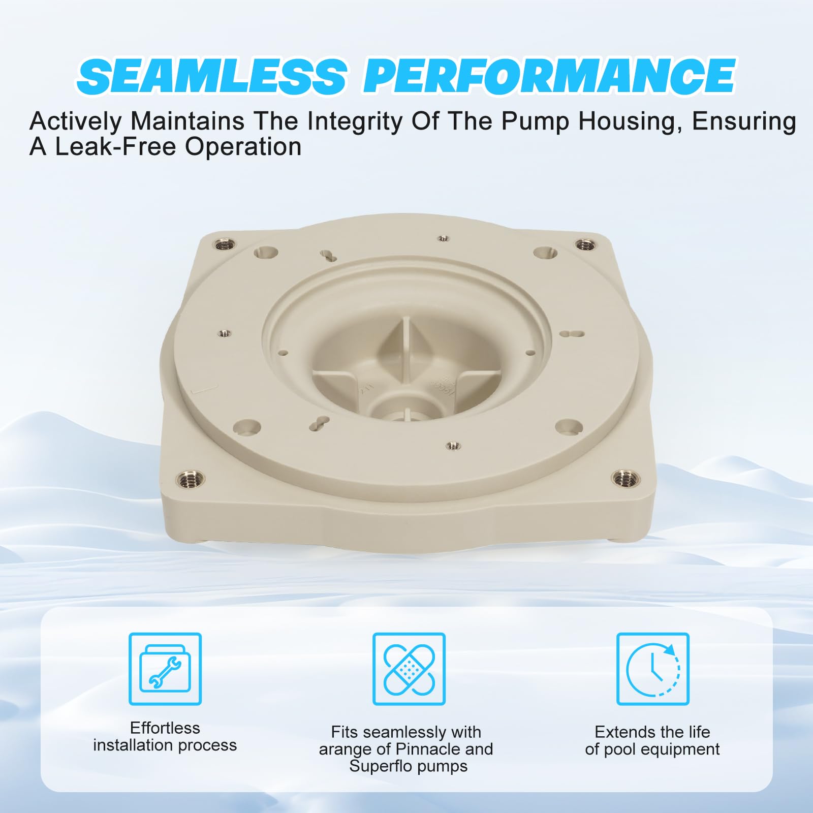 Pentair SuperFlo Inground Pool Pump Almond Seal Plate 356012 Replacement - Compatible with Pentair Pinnacle High Flow & Sta-Rite Supermax Pumps - PAC-101-6012 - Perfect for Pool Maintenance & Pump Repair