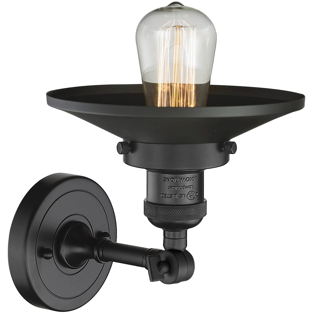 Innovations 201F-BK-M6-LED Matte Black LED Semi-Flush Mount Ceiling Light - Perfect for Bedroom, Hallway & Kitchen Lighting