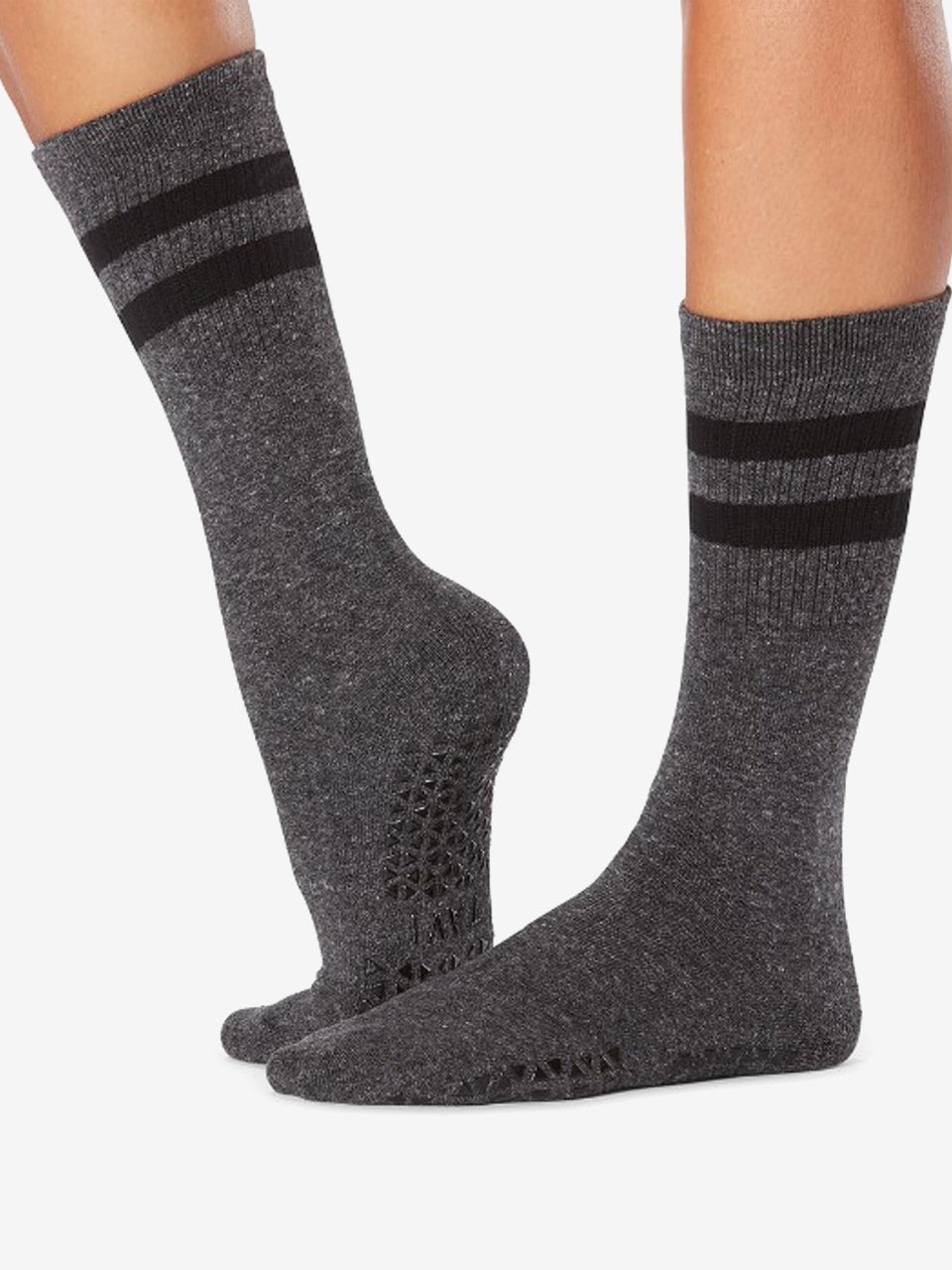 Tavi Noir Kai Grip Socks - Non-Slip Yoga Socks for Women & Men - Charcoal Grey - Perfect for Yoga, Pilates, Barre & Home Workouts