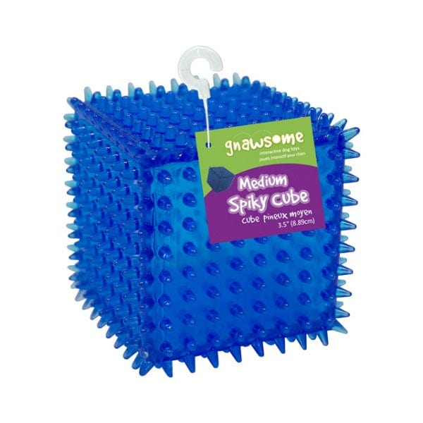 Gnawsome Spiky Squeaker Cube Dog Toy - Durable Chew Toy for Aggressive Chewers, Interactive Puppy Teething Toy for Small & Large Dogs - Perfect for Indoor Play, Outdoor Fetch & Training Sessions