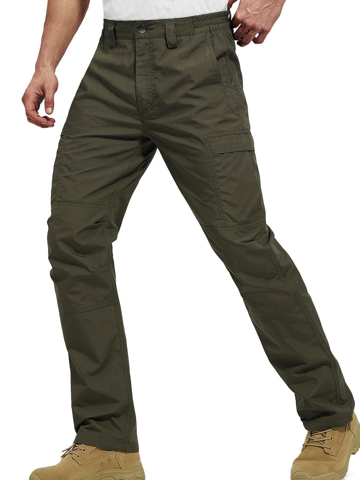 FREE SOLDIER Men's Tactical Cargo Pants - Water Resistant Ripstop Work Pants for Outdoor Hiking, Camping & Adventure | Lightweight Durable Men's Pants for Work & Outdoor Activities
