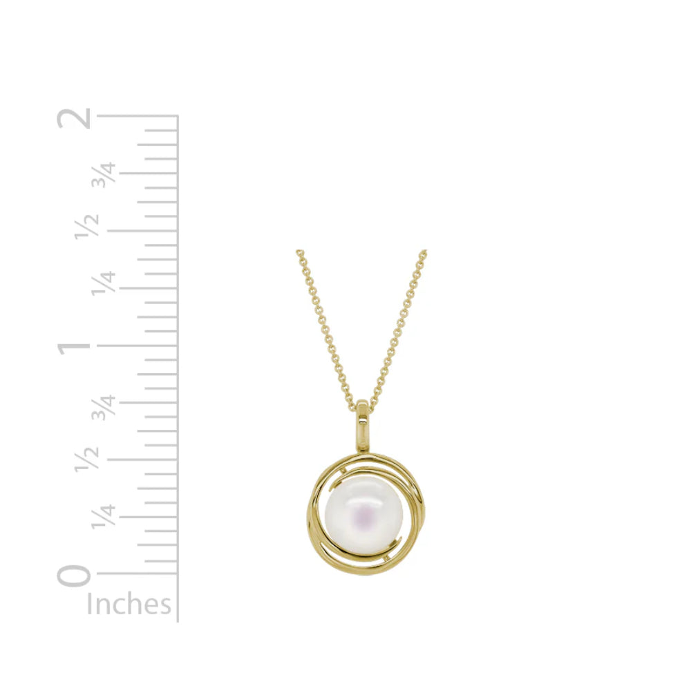 14K Gold Freshwater Pearl Pendant Necklace for Women - Elegant Dainty Pearl Jewelry Gift for Birthday, Anniversary & Valentine's Day