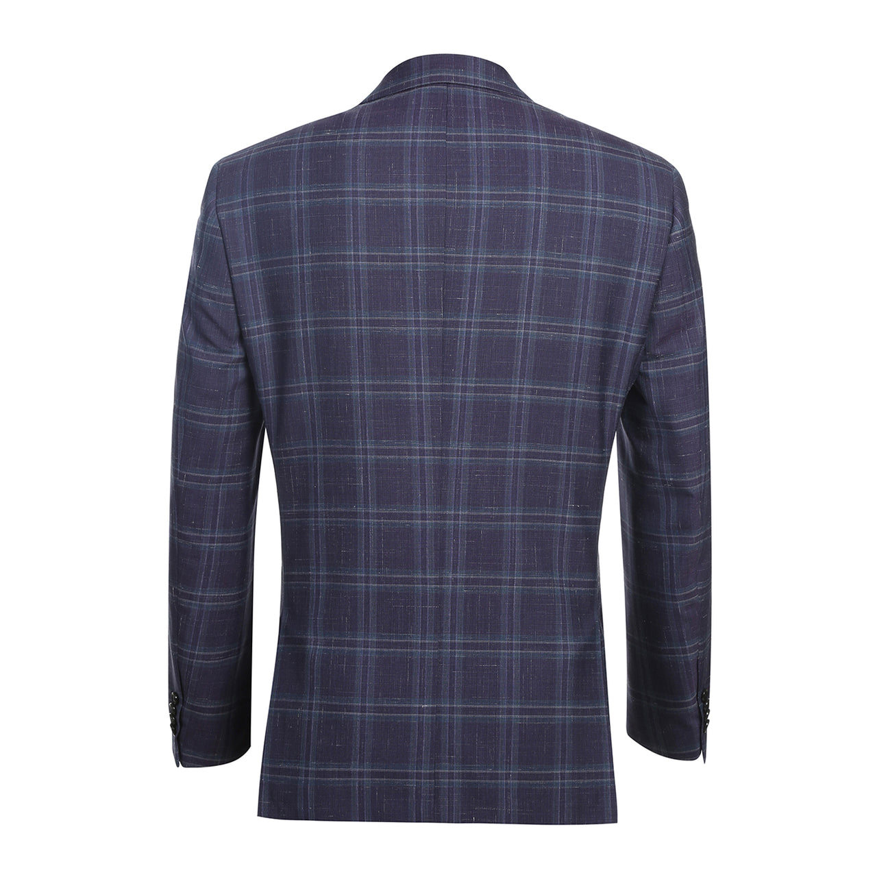 Alessandro Vitello by Renoir Slim Fit Wool Blazer for Men - Purple & Blue Checkered Pattern (Style 565-6) | Perfect for Business Meetings, Weddings & Formal Events