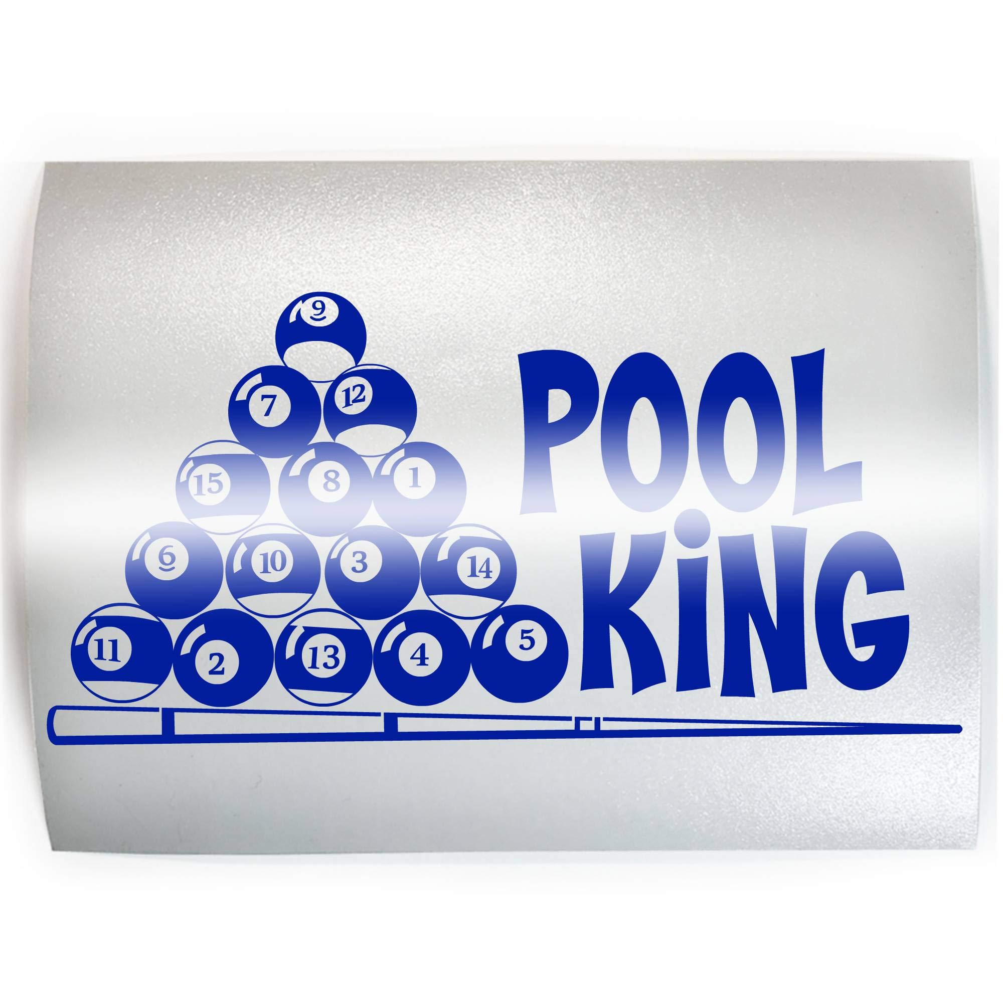 POOL KING Billiards Vinyl Decal Sticker - Customize Color & Size for 8 Ball & 9 Game Players - Perfect for Cues, Tables & Accessories