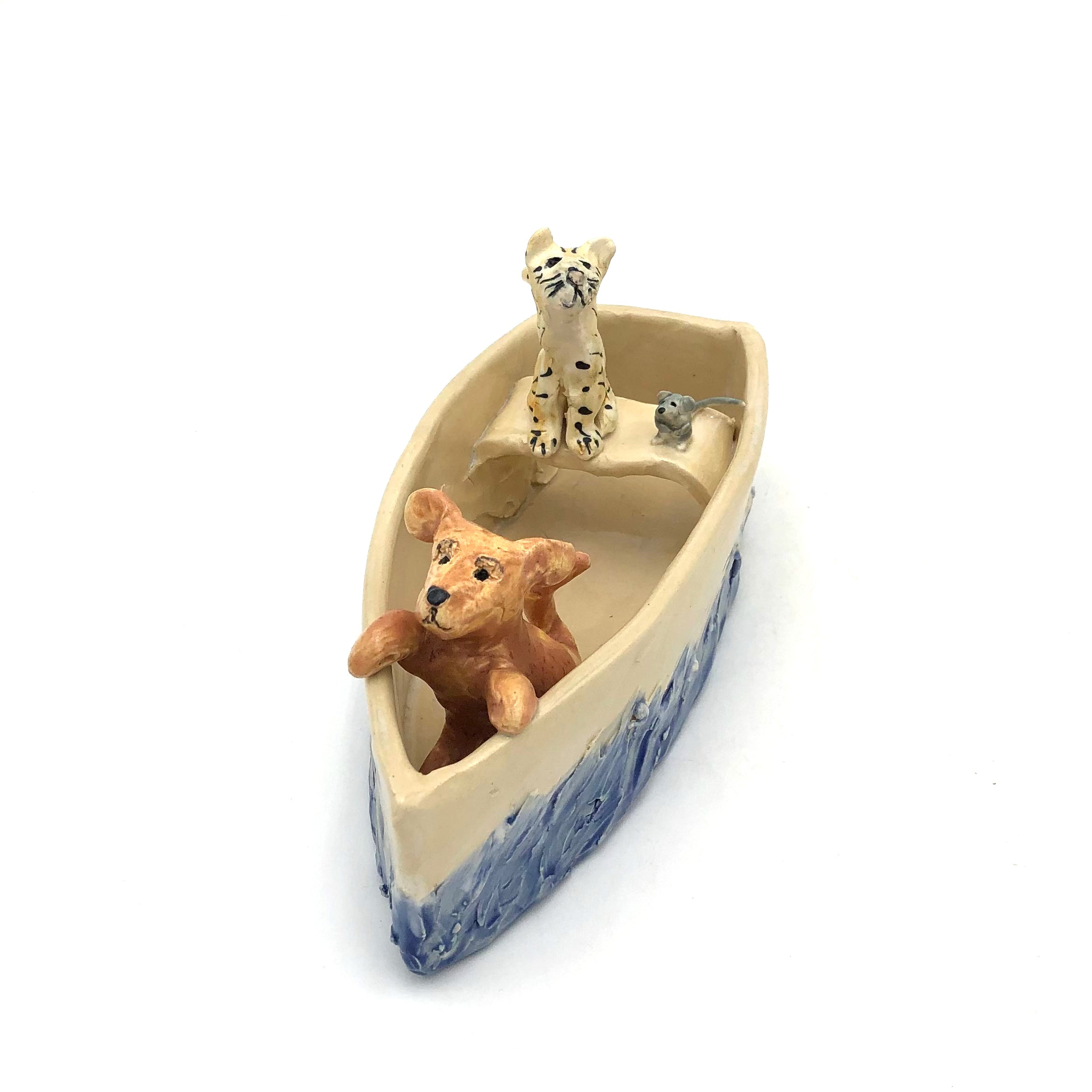 Handpainted Porcelain Sculpture - Sullivan FF Unexpected Traveling Companions Figurine | Unique Home Decor, Gift for Collectors & Art Lovers | Perfect for Living Room Display, Office Decor & Special Occasions