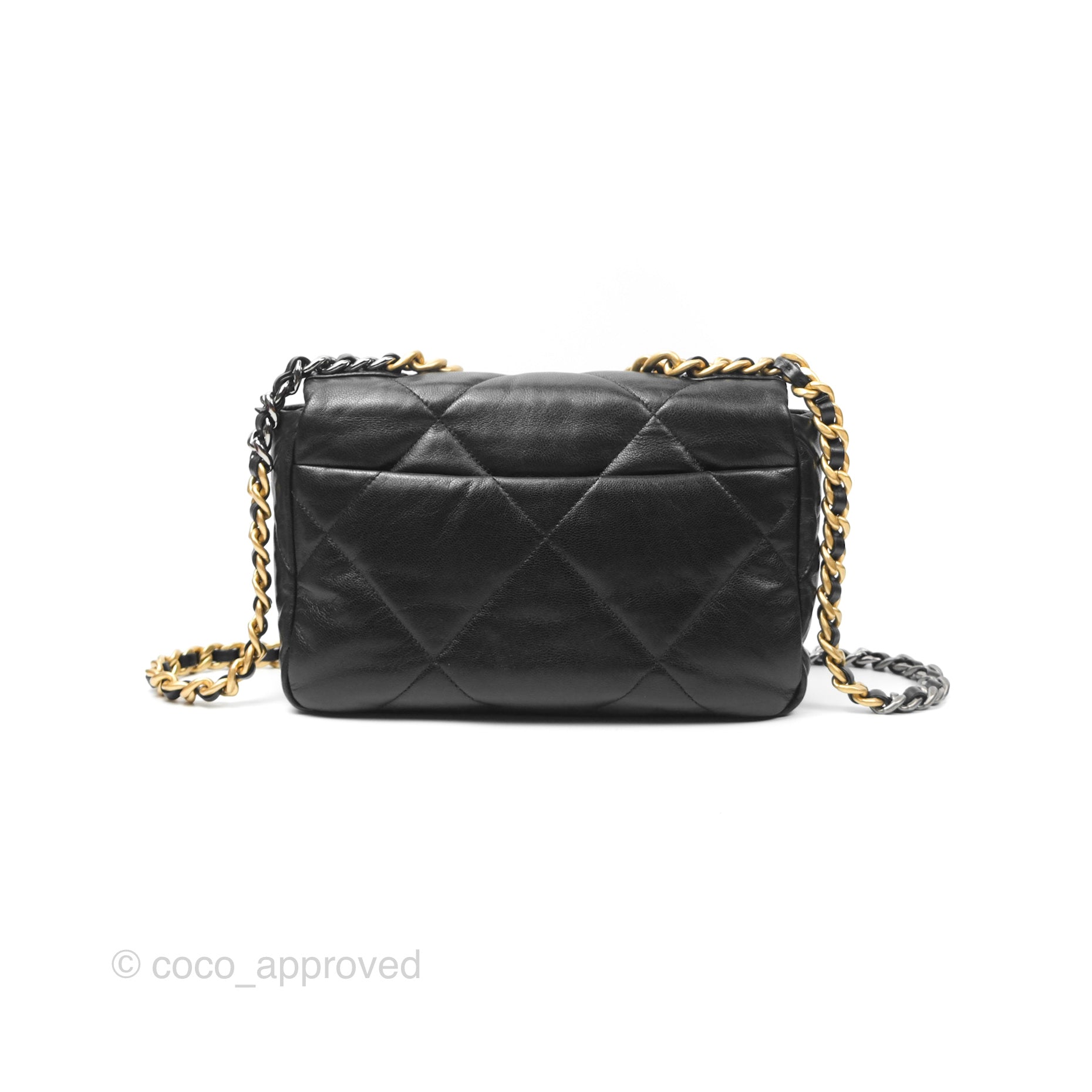 Chanel 19 Small Black Goatskin Mixed Hardware Flap Bag - Luxury Designer Handbag for Women, Perfect for Date Night & Evening Events