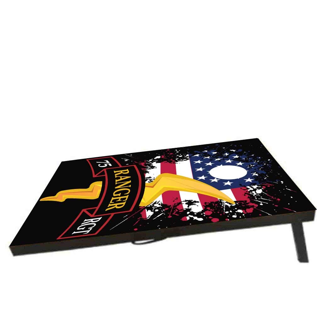 75th Ranger Regiment Cornhole Game Set - Army-Themed Wooden Bag Toss Boards with 8 Bags - Made in USA | Outdoor Party, Tailgating, Backyard BBQ & Military Appreciation Events