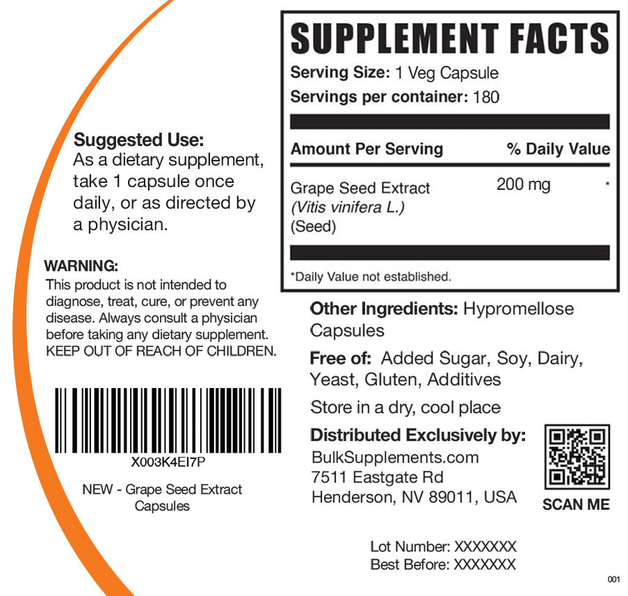 Premium Grape Seed Extract Capsules 500mg - 120 Count | Antioxidant Supplement for Heart Health & Skin Care | Supports Immune System & Collagen Production | Perfect for Daily Wellness & Anti-Aging Routine