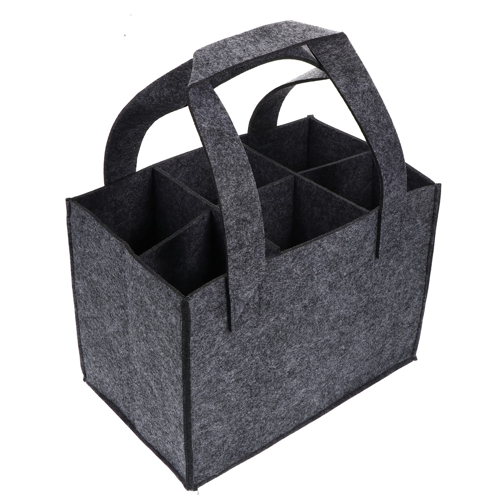 Premium Hemoton 6-Bottle Wine Tote Bag - Insulated Wine Carrier for Travel, Grocery Shopping & Gifts | Christmas, Wedding & Party Favor | Reusable Felt Wine Storage Bag for Picnics, Beach Outings & Wine Tasting Events